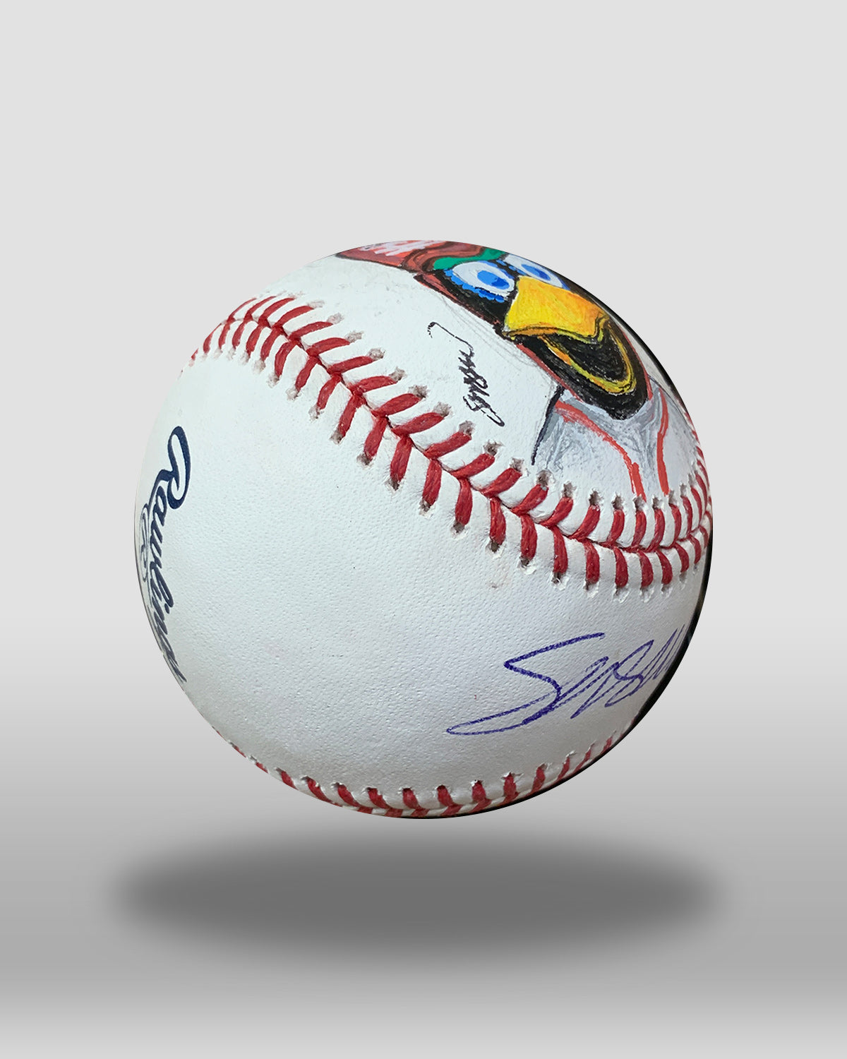 Fredbird Hand-Painted Baseball Art