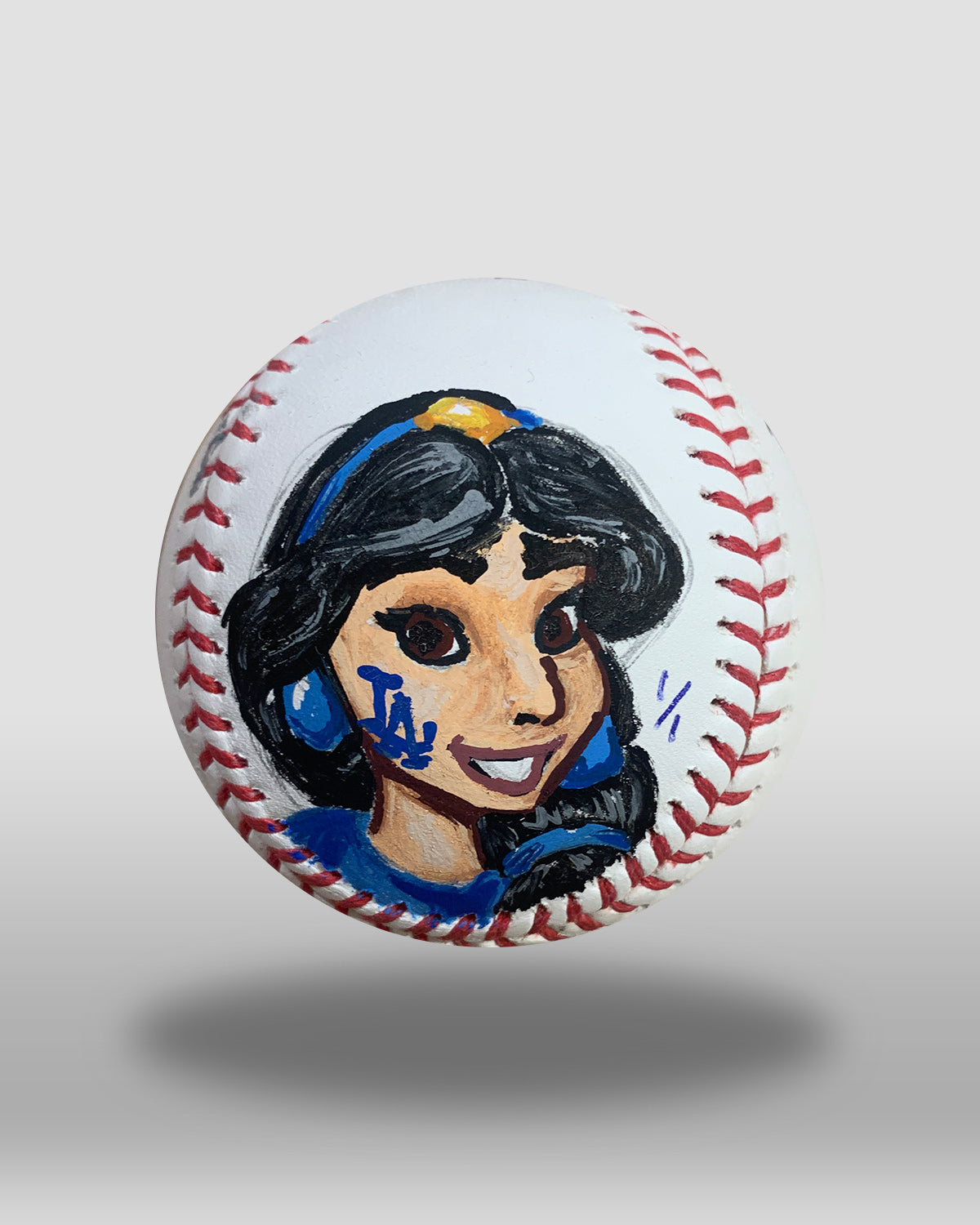 Ballpark Princess Hand-Painted Baseball Art
