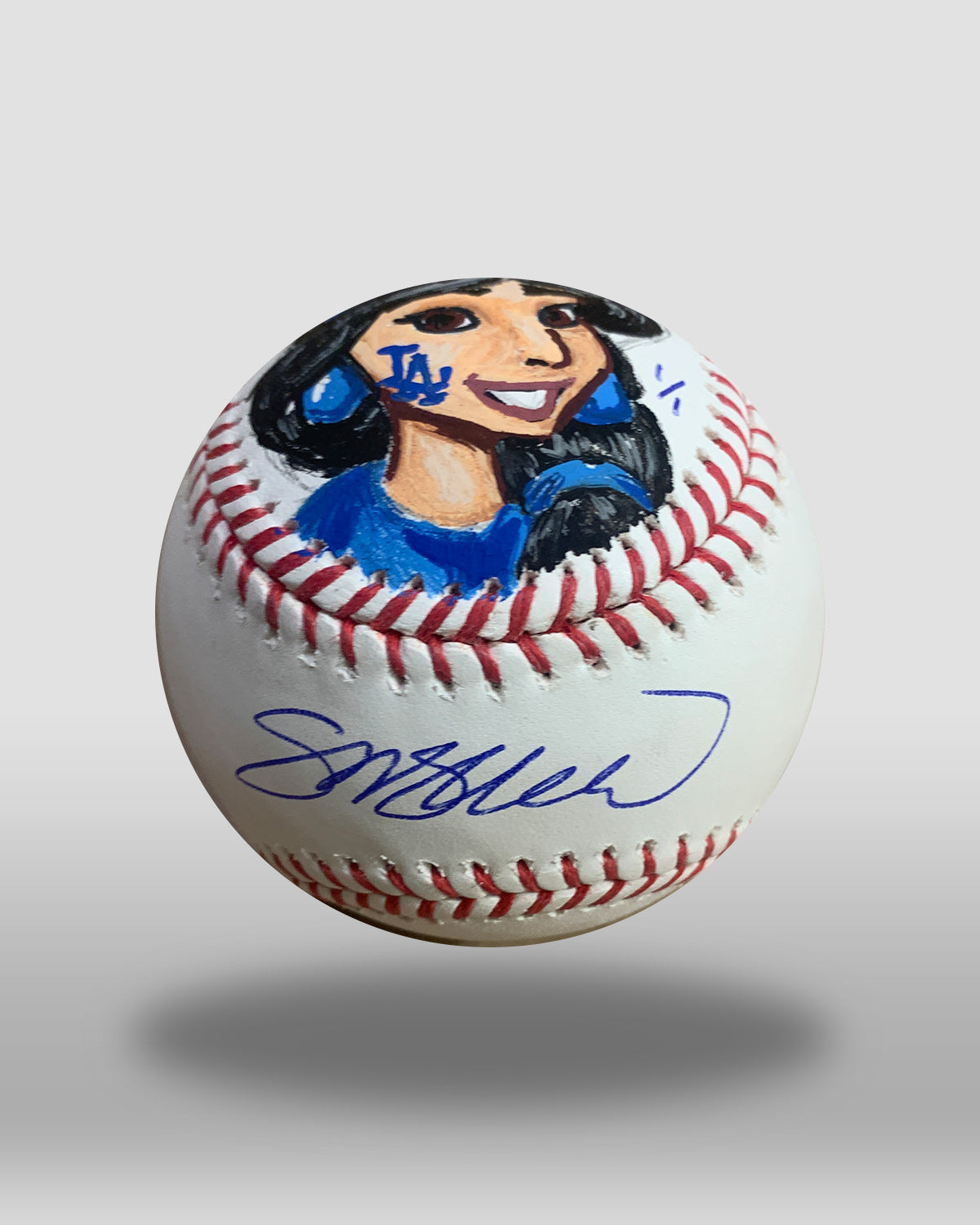 Ballpark Princess Hand-Painted Baseball Art
