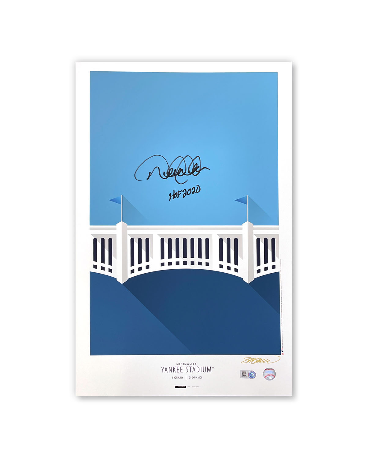 Minimalist Yankee Stadium - Derek Jeter Autographed - Poster Print - MLB Authenticated