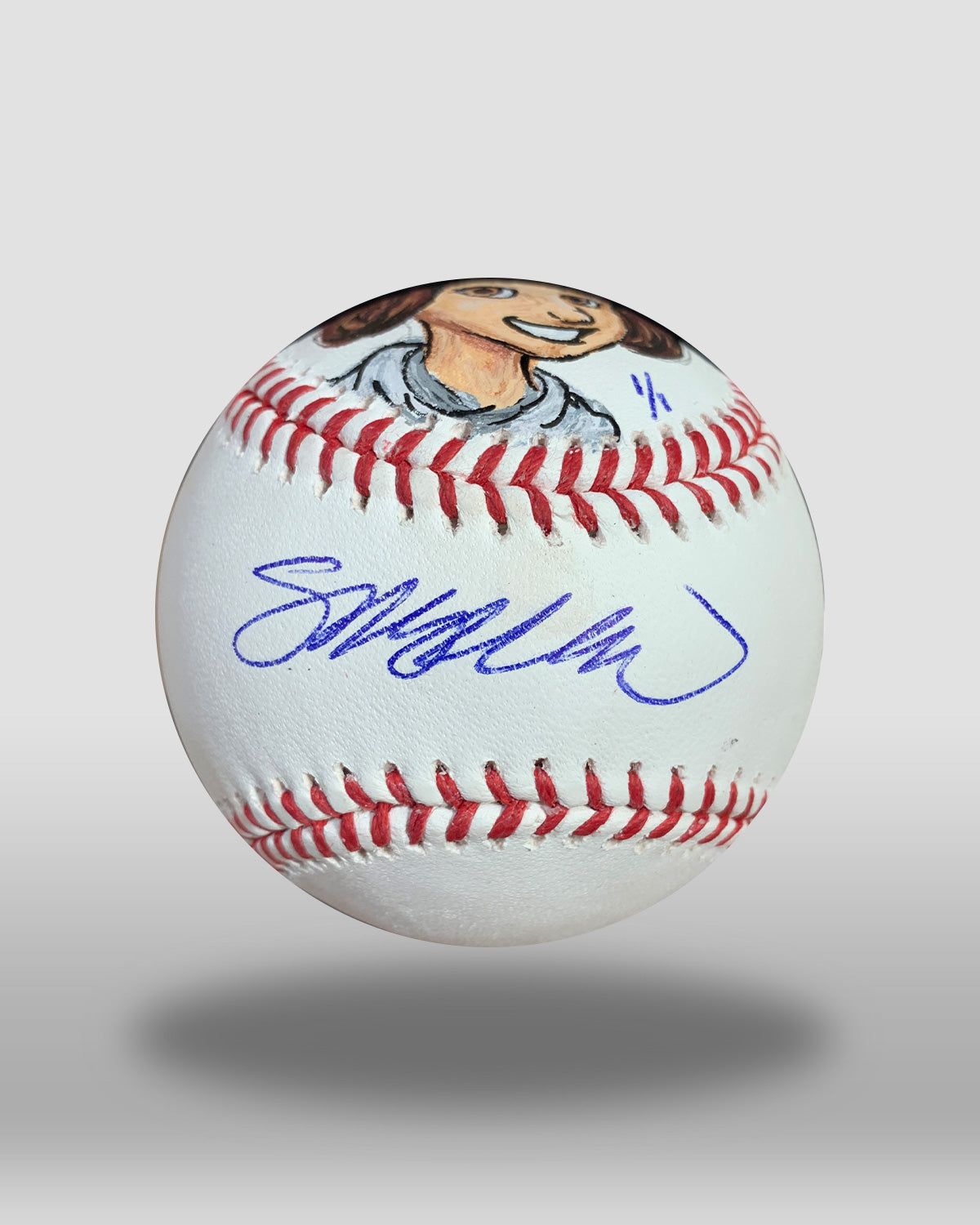 Ballpark Princess Leia Hand-Drawn Baseball Art