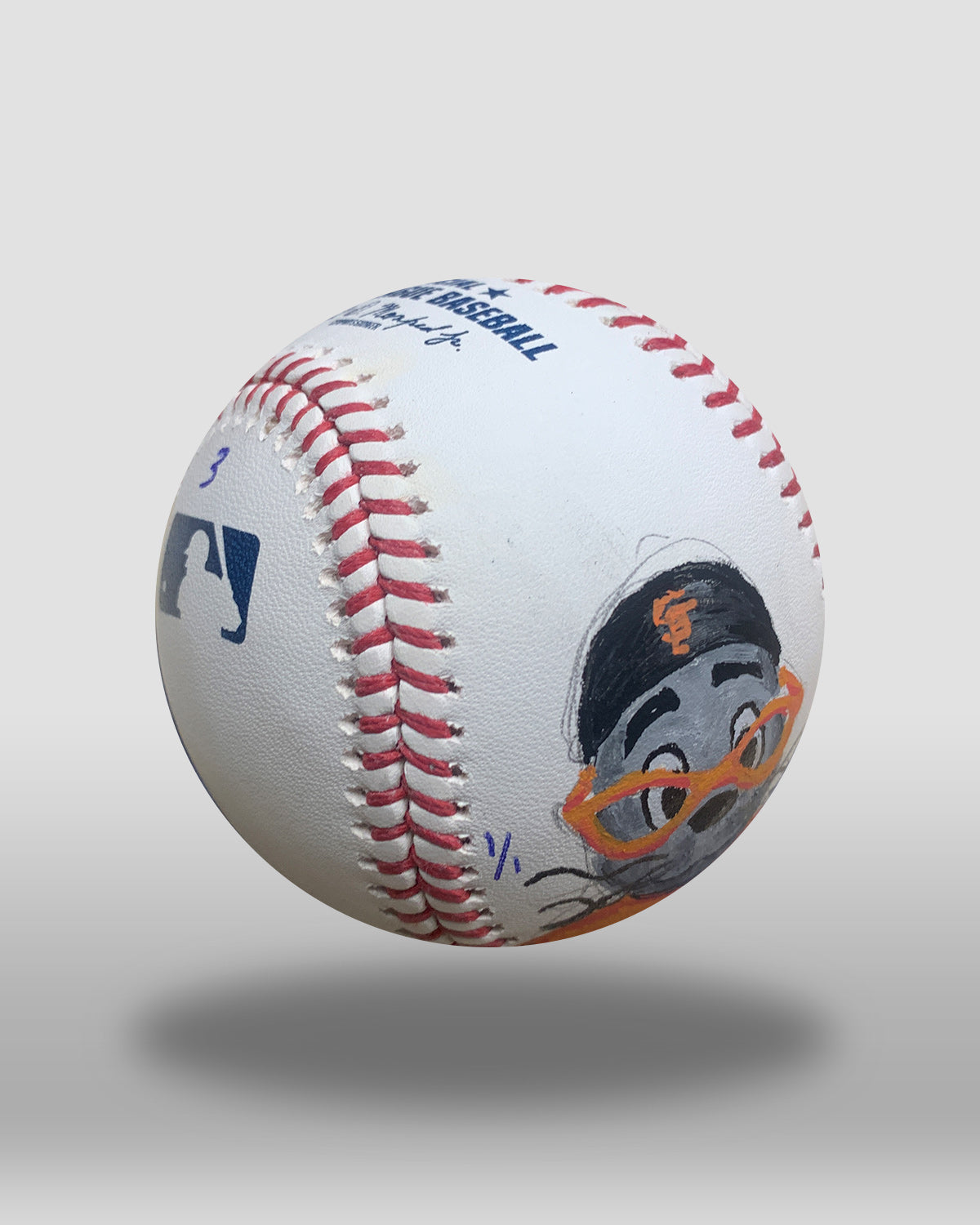 Lou Seal Hand-Painted Baseball Art