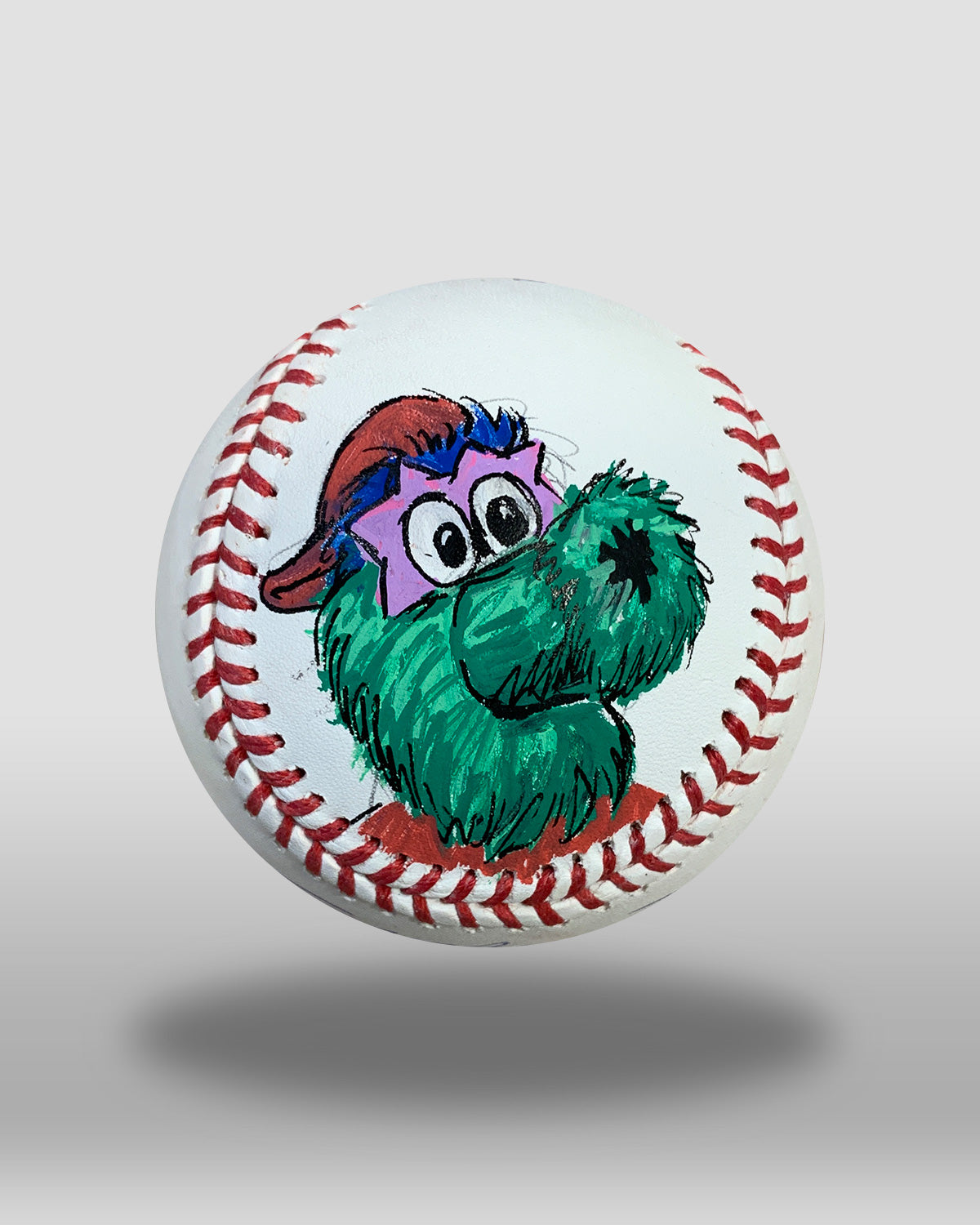 Phillie Phanatic Hand-Painted Baseball Art