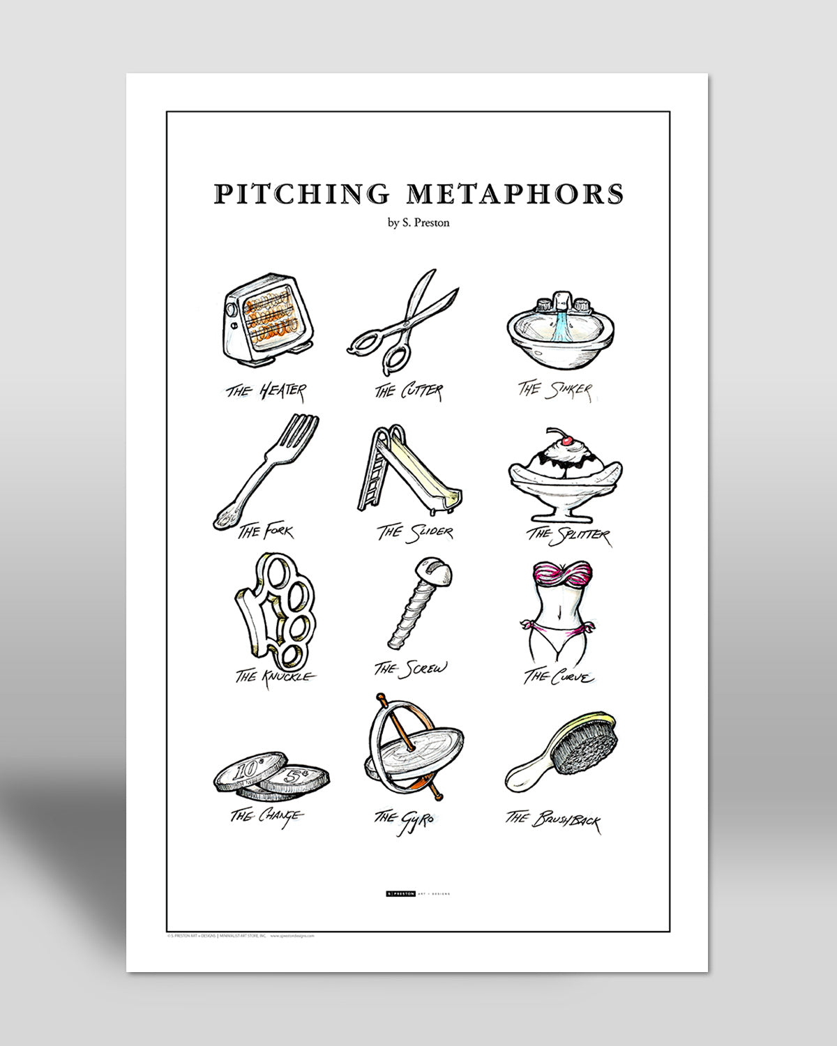 Pitching Metaphors Sketch Poster Print - 2nd Edition