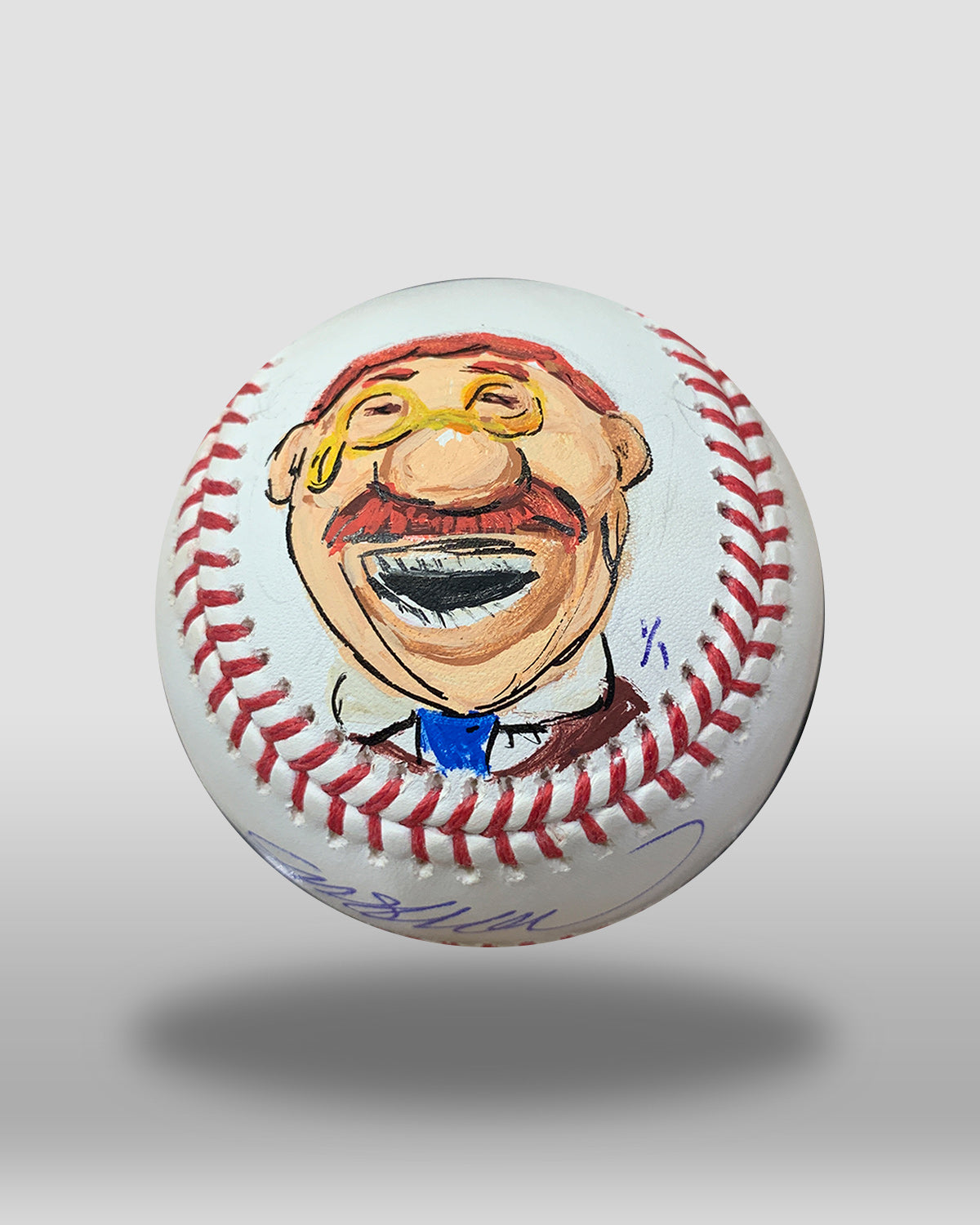 Teddy Hand-Painted Baseball Art