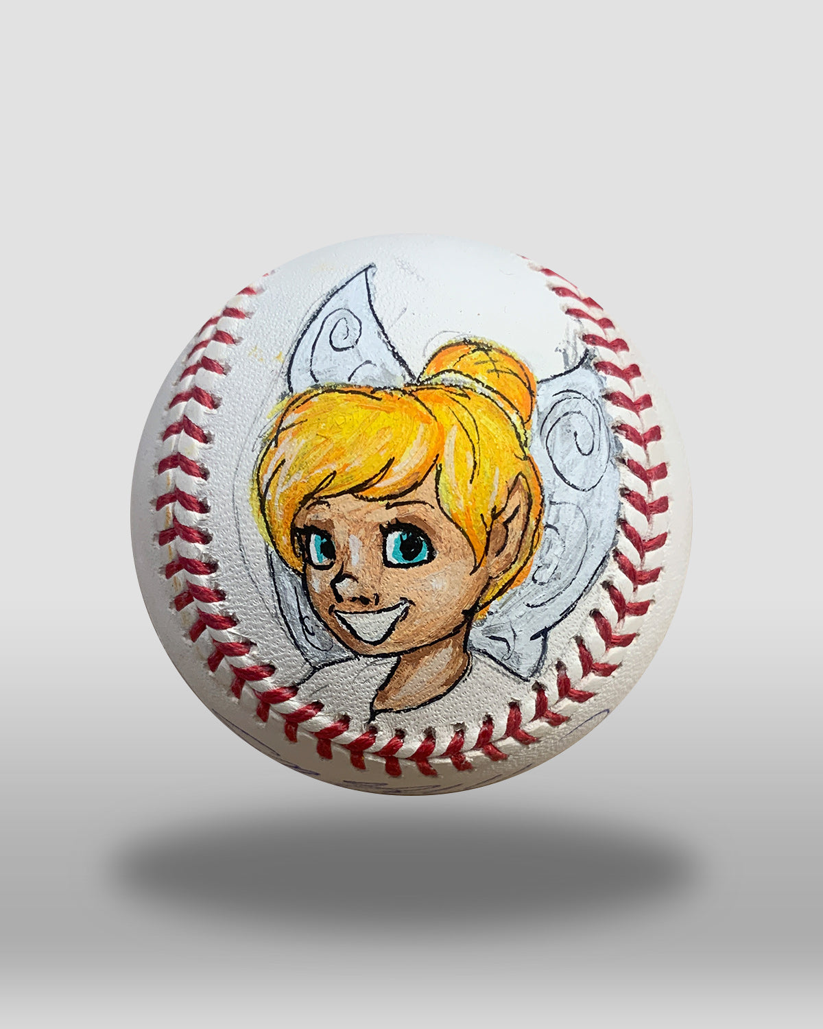 Ballpark Princess Hand-Drawn Baseball Art