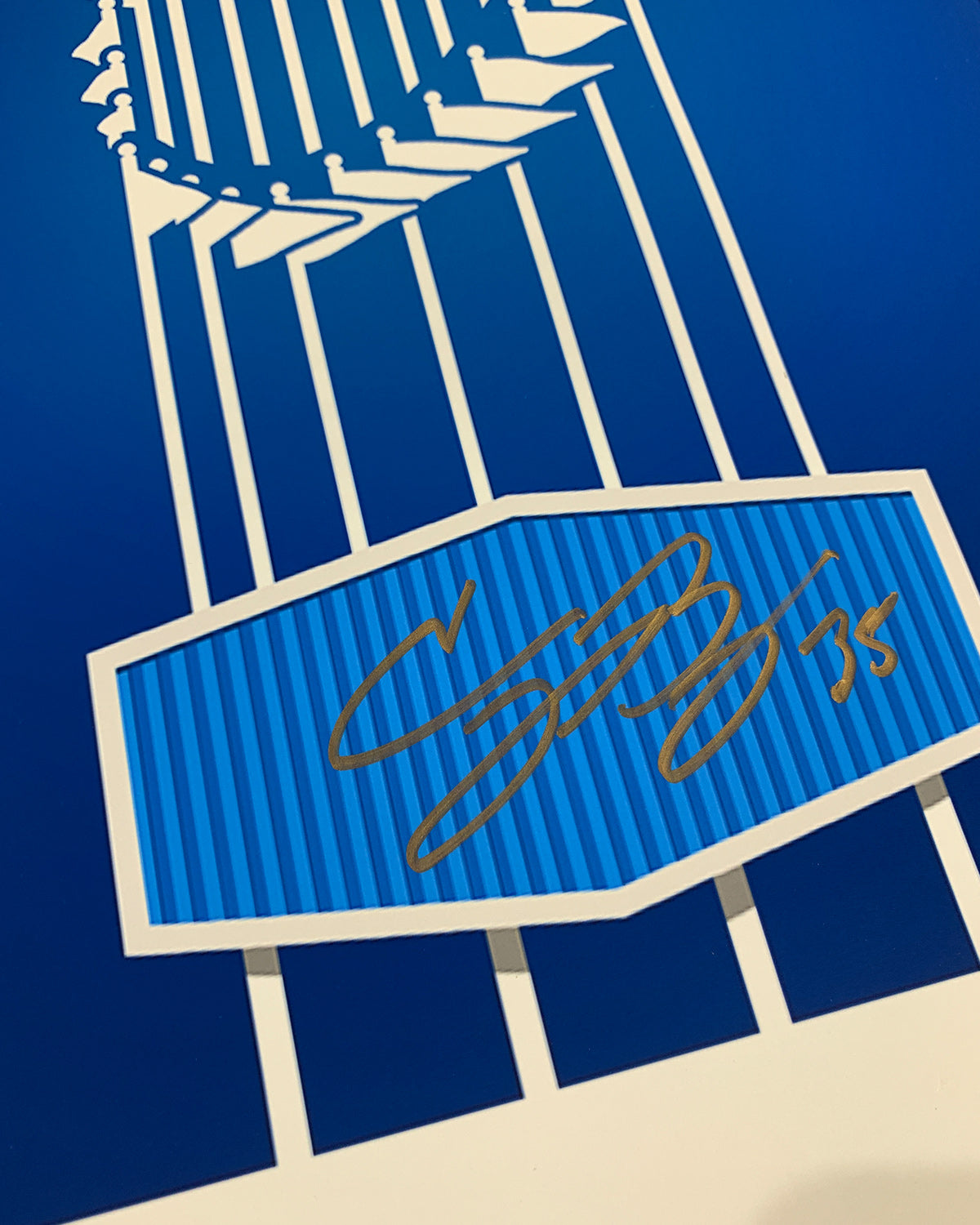 Minimalist World Series 2020 Poster Print - Cody Bellinger Signed - MLB Authenticated