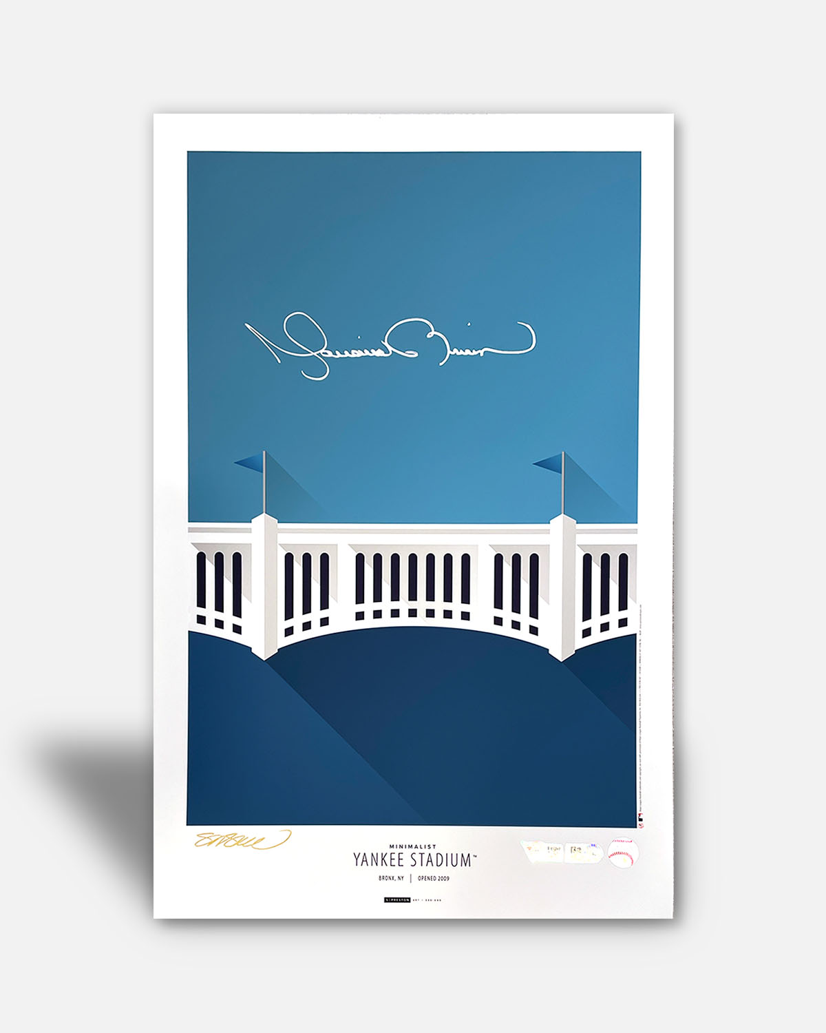 Minimalist Yankee Stadium - Mariano Rivera Signed - Poster Print - MLB Authenticated