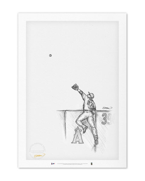 Reeling In - Mike Trout - Angels Sketch Print – S. Preston Art + Designs