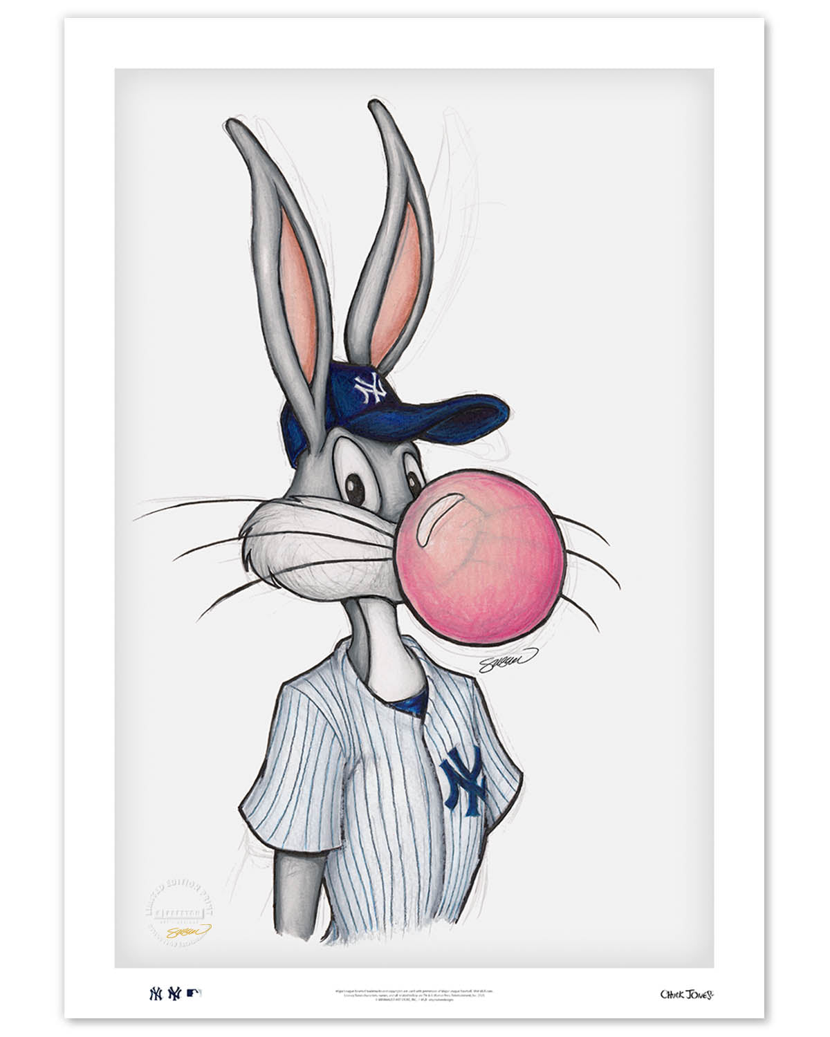 Bubblegum Bugs x MLB Yankees Limited Edition Fine Art Print