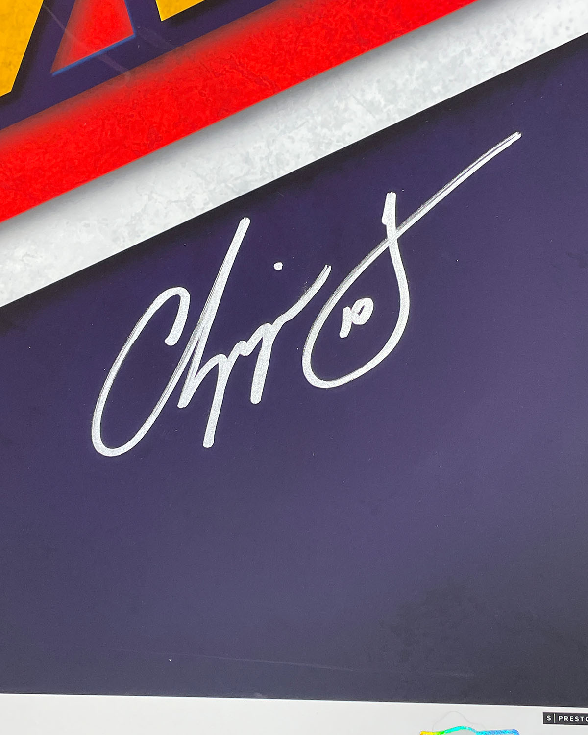 Minimalist Braves Logo - Chipper Jones Autographed - Poster Print - MLB Authenticated