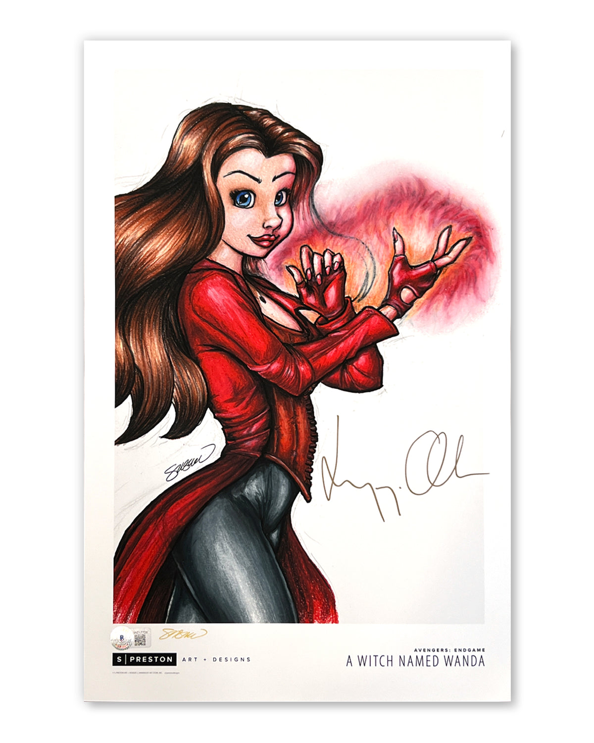 A Witch Called Wanda Sketch Poster Print- Elizabeth Olsen Autographed and Authenticated
