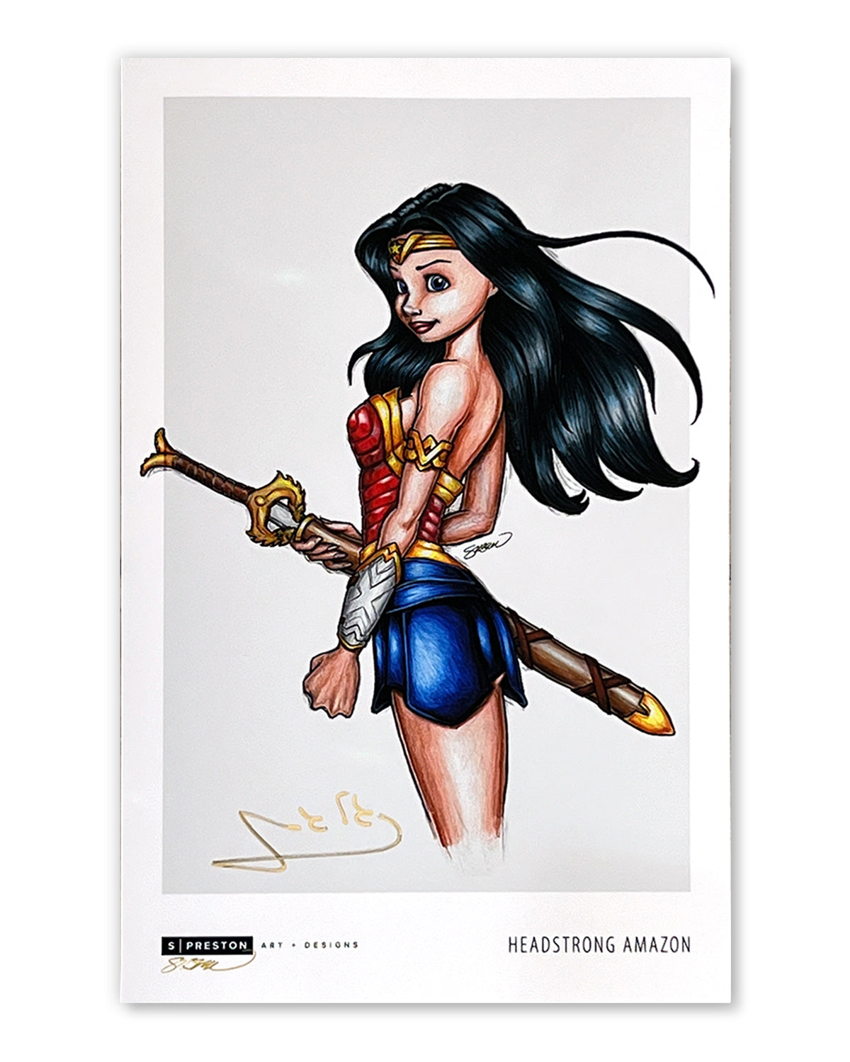 Headstrong Amazon - Wonder Woman - Gal Gadot Autographed (Authenticated) Poster Print