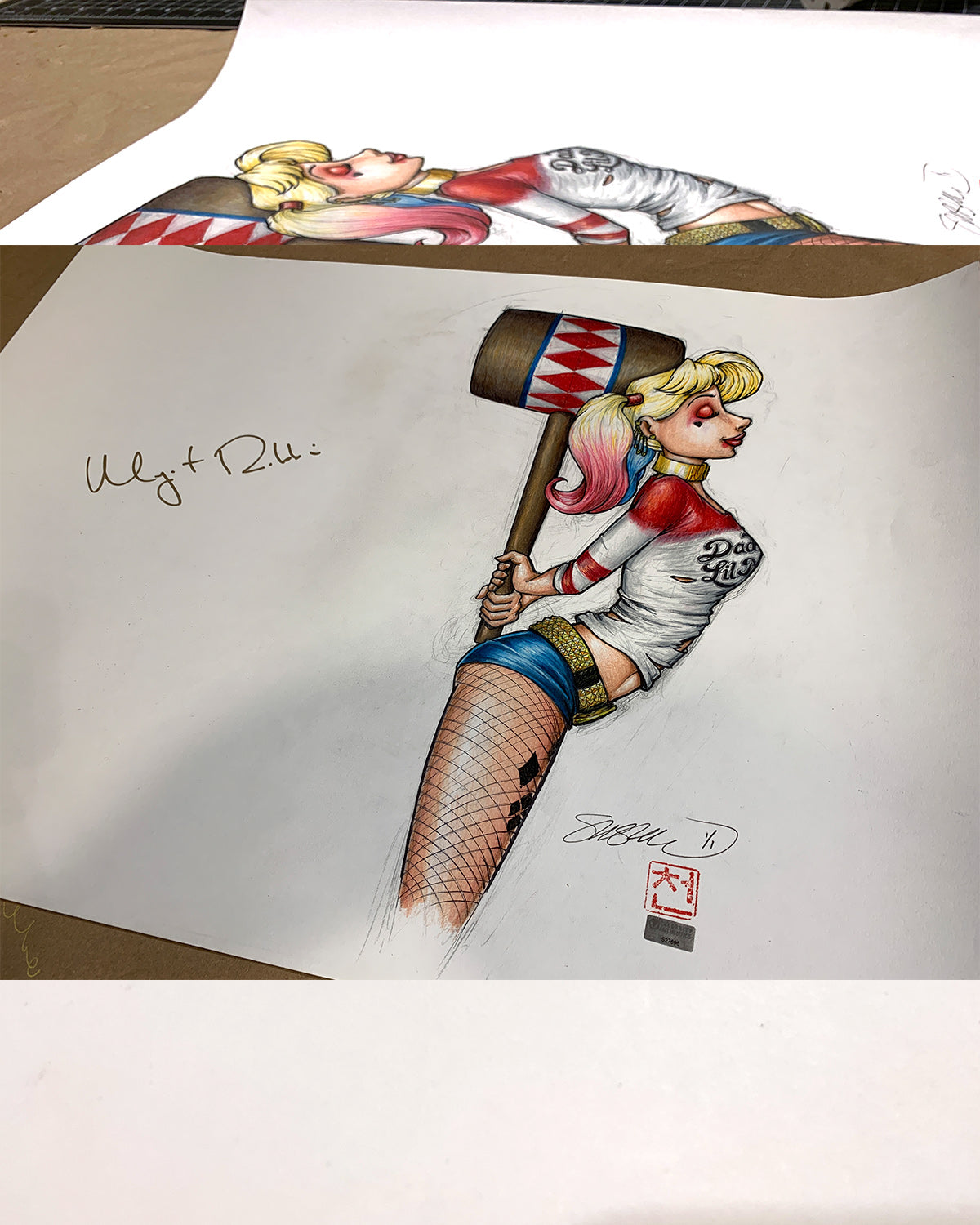 Part Of Your (Crazy) World Sketch Original Art - Margot Robbie Signed