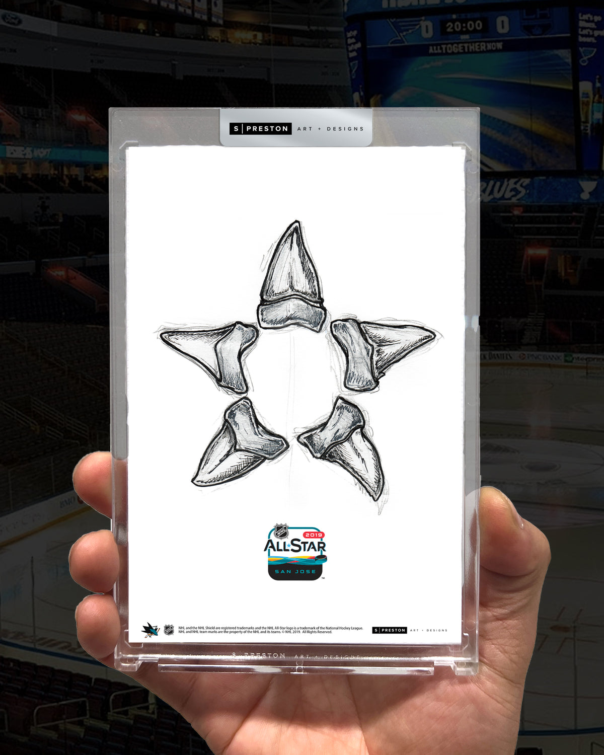2019 NHL All-Star Game Sketch Art Card Slab