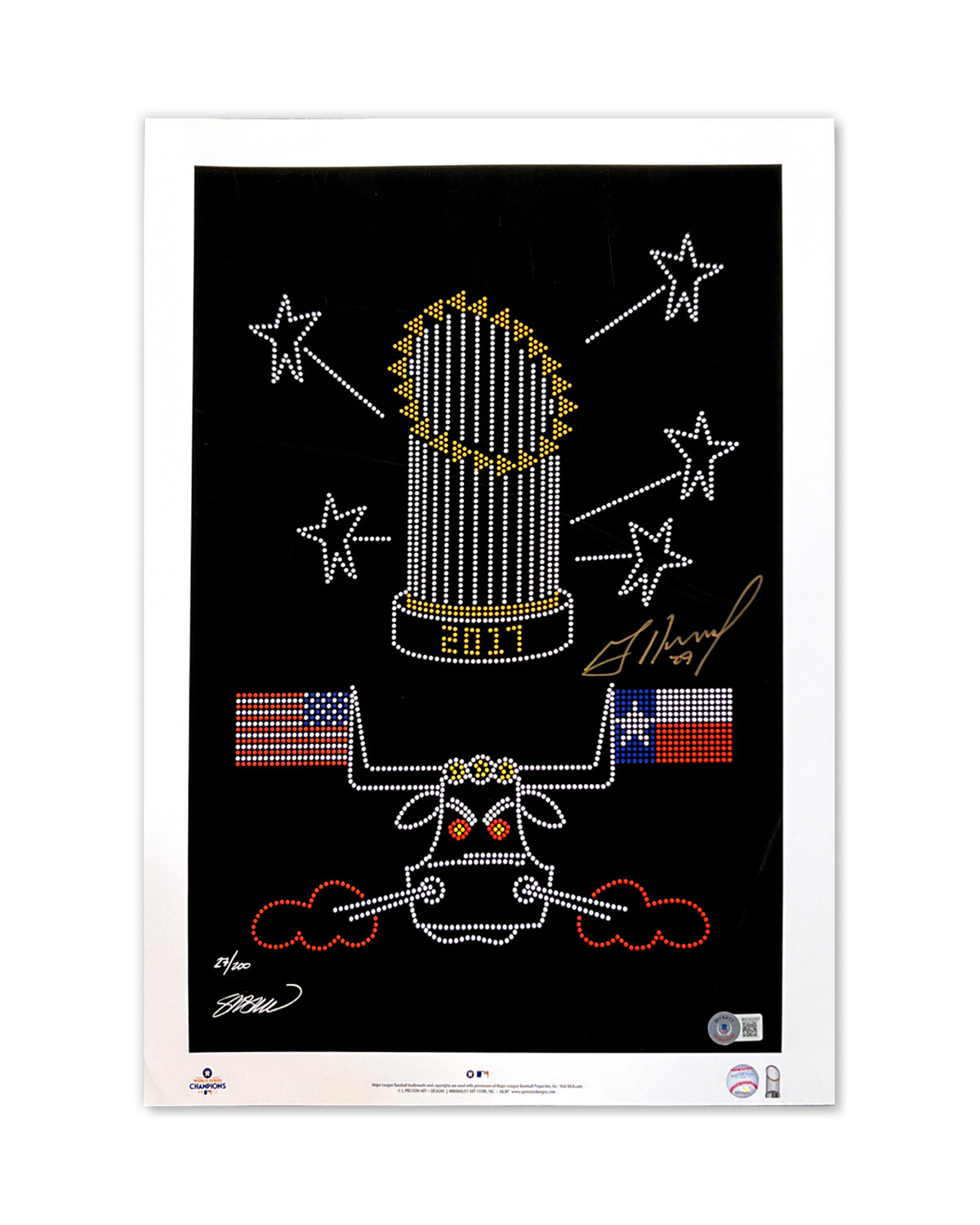 Minimalist World Series 2017 Limited Edition Print - Jose Altuve Signed - Authenticated