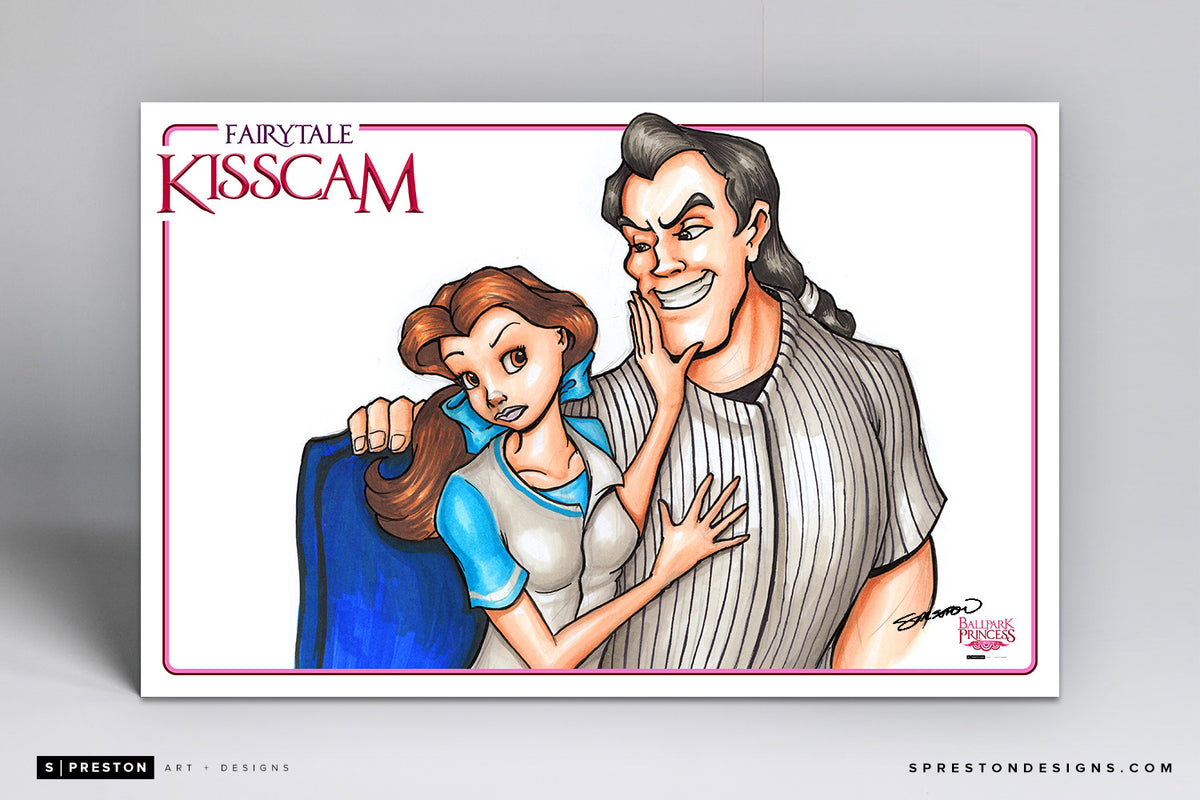 Fairytale Kiss Cam Brawny Poster Print Ballpark Princess - S Preston