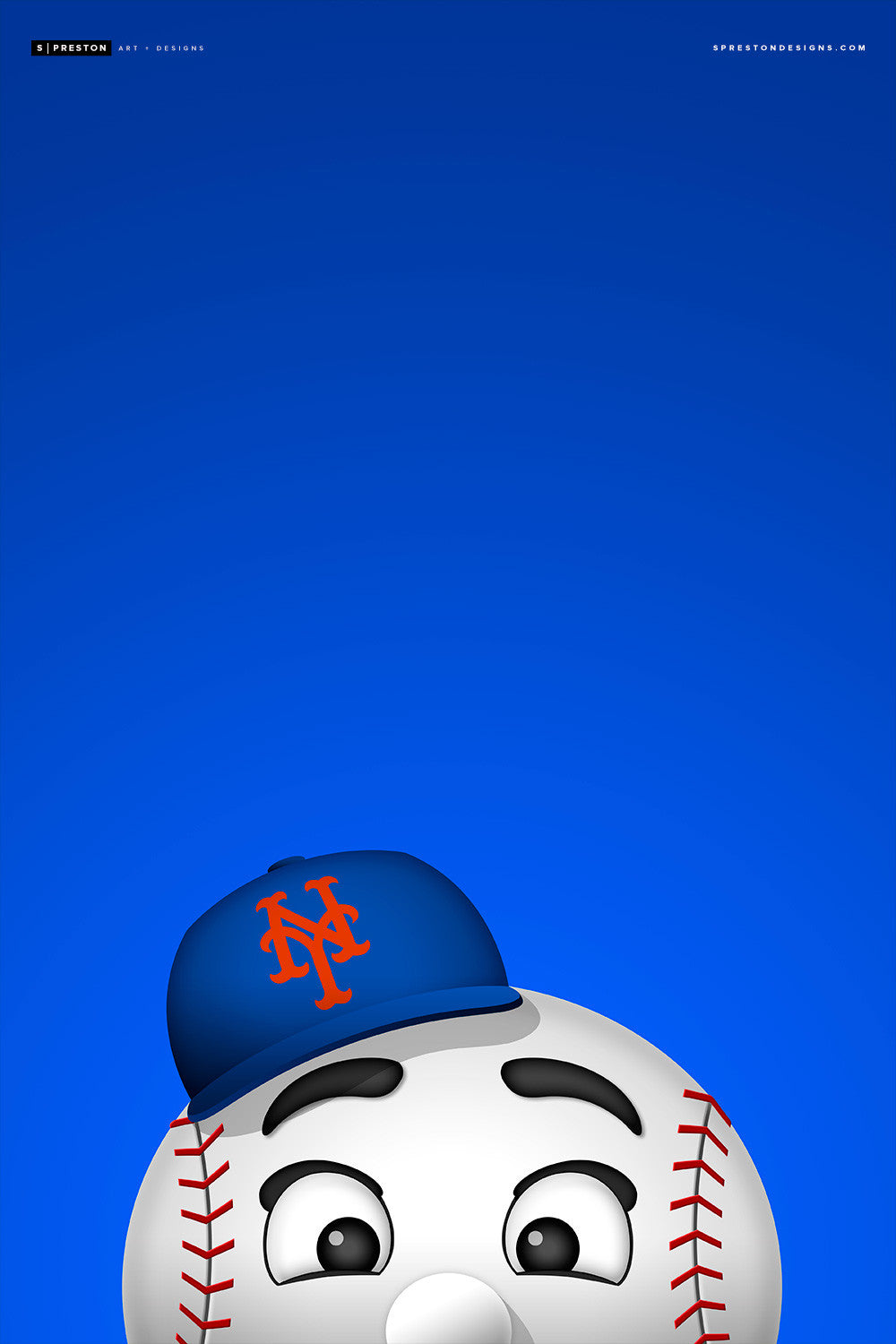 Minimalist Mr. Met Canvas Canvas - New York Mets - S. Preston Art + Designs