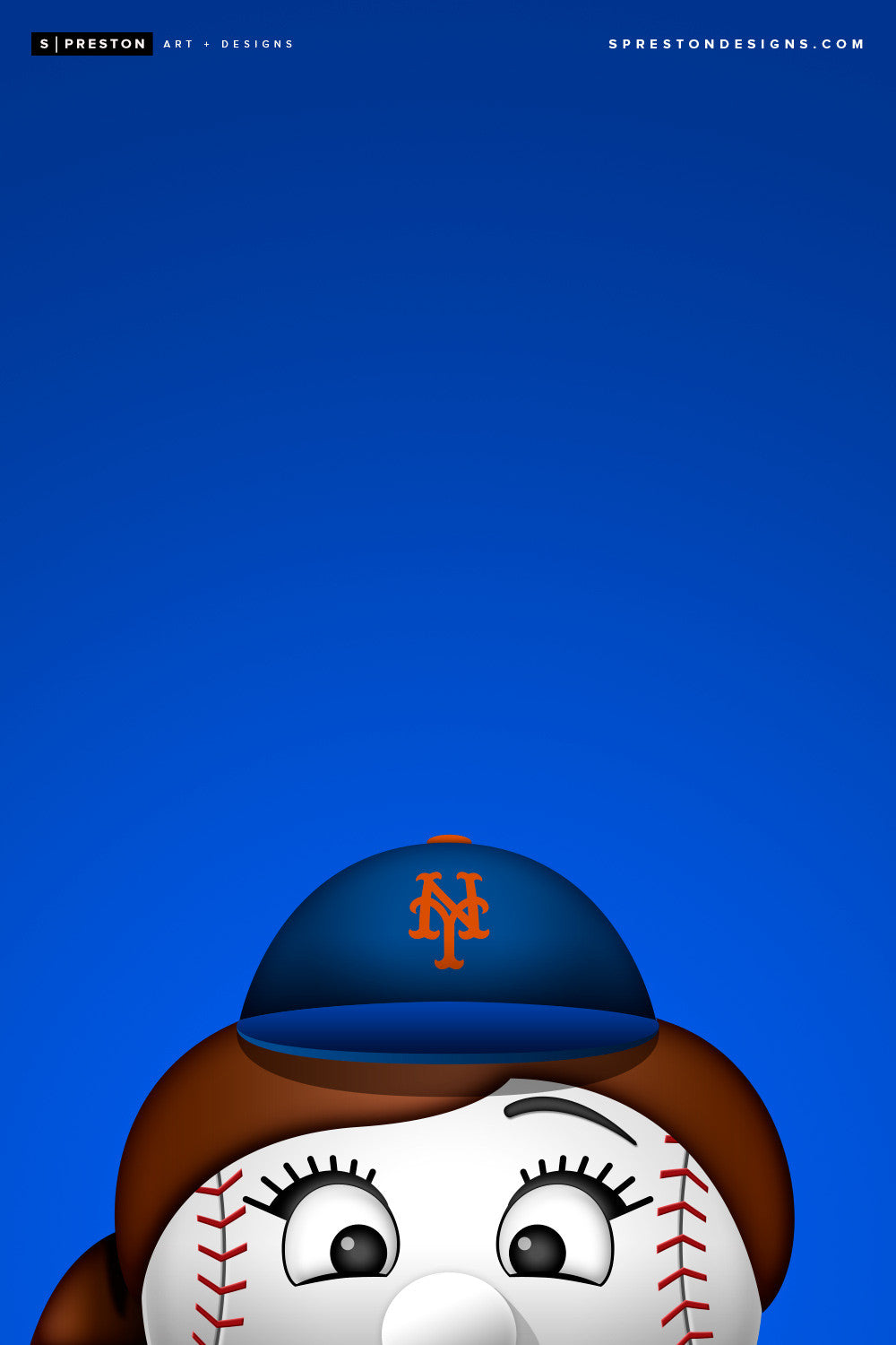 Minimalist Mrs. Met Art Mascot Canvas Wrap - New York Mets – S. Preston Art  + Designs