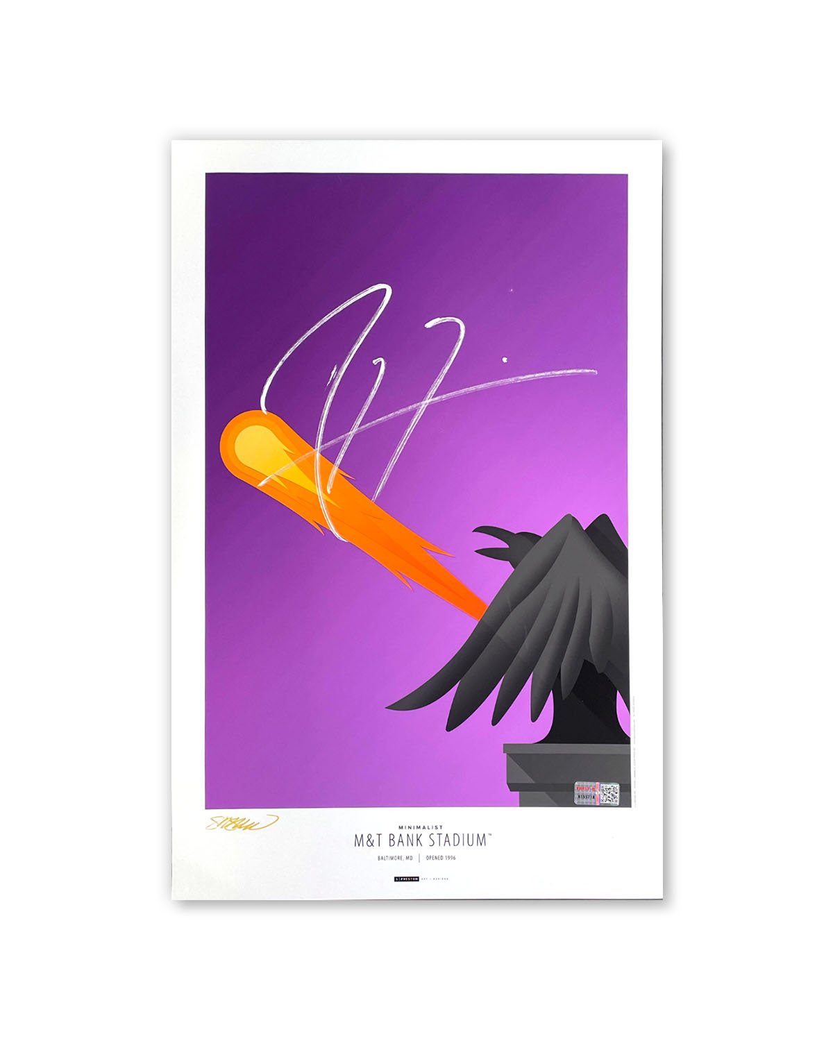 Minimalist M&T Bank Stadium - Ray Lewis Autographed - Poster Print - Authenticated