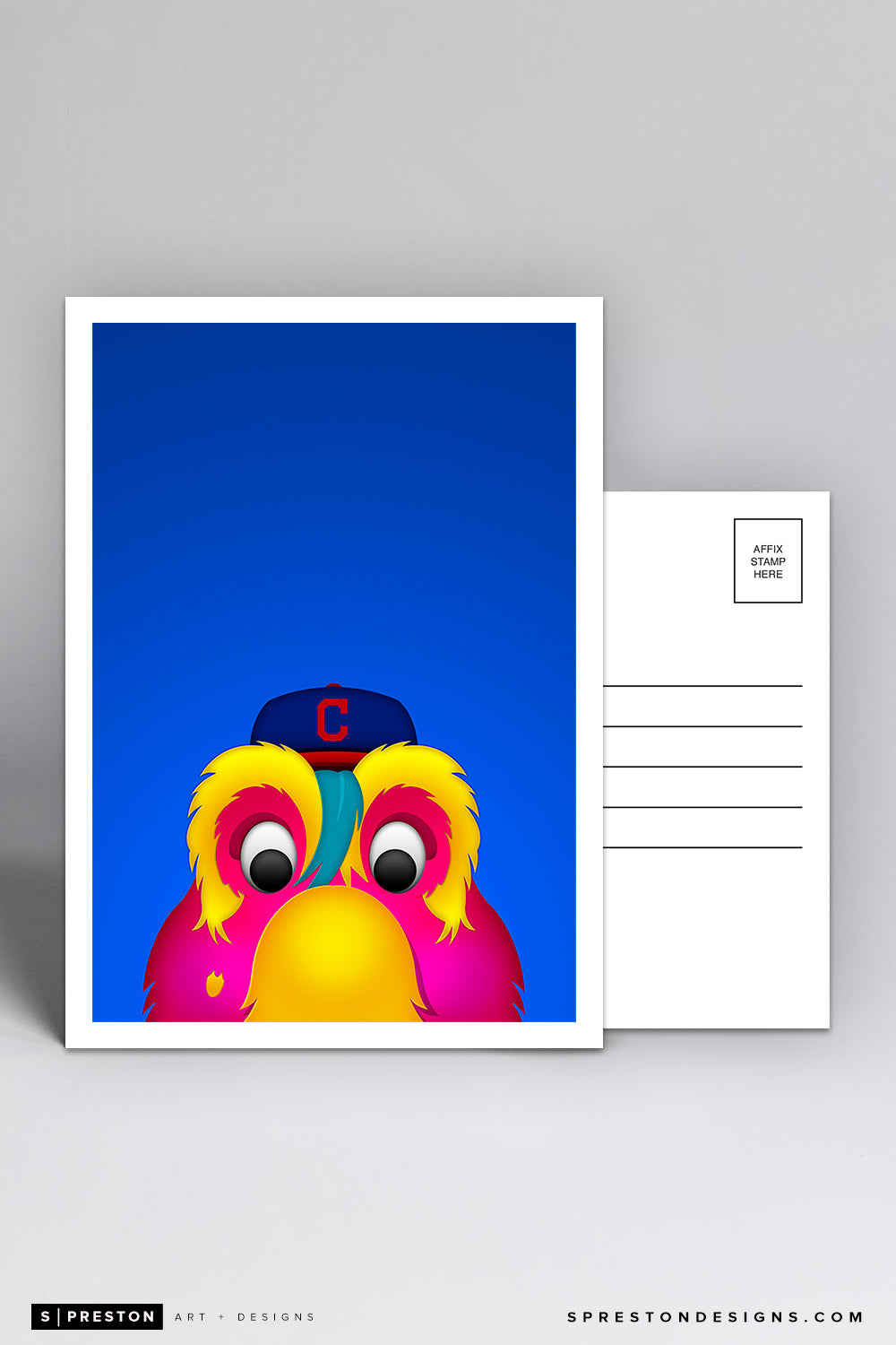 Minimalist Slider Postcard Cleveland Indians Mascot