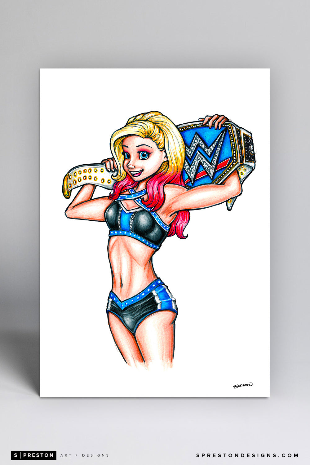 Alexa Bliss - Total Disney Diva Art Print Ballpark Princess - WWE - S. Preston Art + Designs